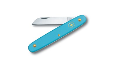 Blumenmesser, 100 mm, gerade Klinge, hellblau